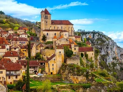 The ancient French village of Saint-Cirq-Lapopie