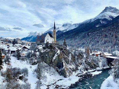 Scuol is a famous ski resort in the Alps
