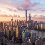 Wide-angle-cityscape-of-Shanghai-skyline-with-Shanghai-Tower-at-sunrise-1024x576