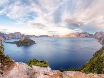 Crater Lake in Oregon is the deepest lake in the United States.